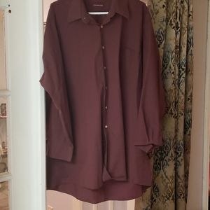 Men's Long Sleeve Button Down Dress Shirt - Maroon